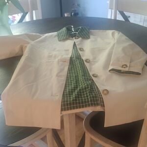 Reformation Cream Jacket with Green Lining. Price  9/2 $155.00 No Discounts.